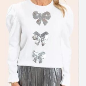 Bow Sweater with Sequins